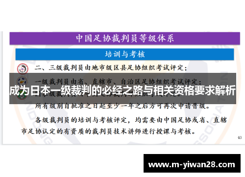 成为日本一级裁判的必经之路与相关资格要求解析