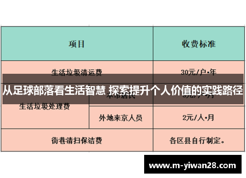 从足球部落看生活智慧 探索提升个人价值的实践路径