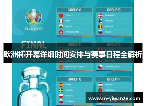 欧洲杯开幕详细时间安排与赛事日程全解析